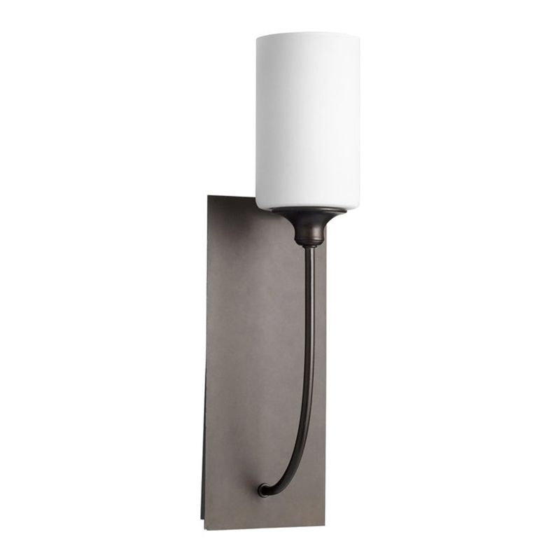 Metal 1 Light Wall Sconce Cylinder Shape Wall Lighting Fixtures with Glass Shade