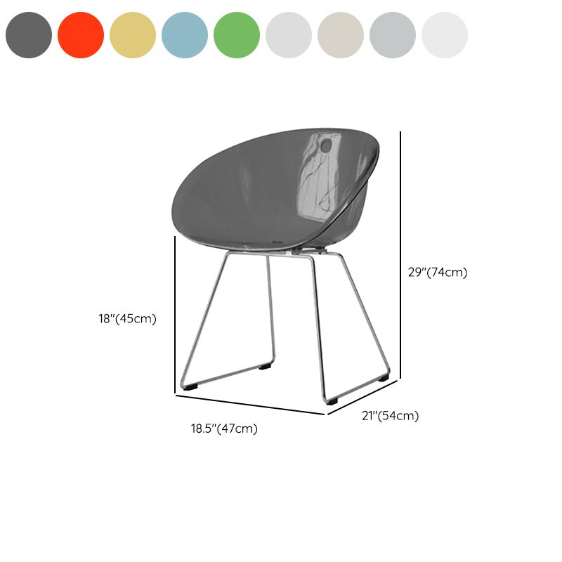 Contemporary Style Plastic Low Back Dining Chairs for Home Use