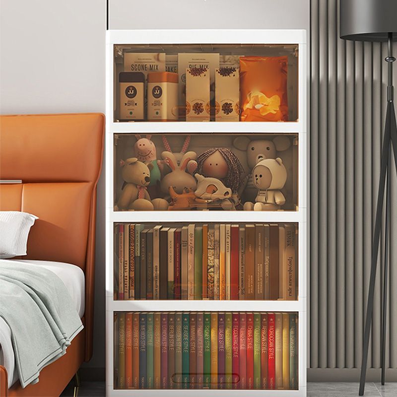 Contemporary Standard Kids Bookshelf in Plastic with Closed Back and Doors