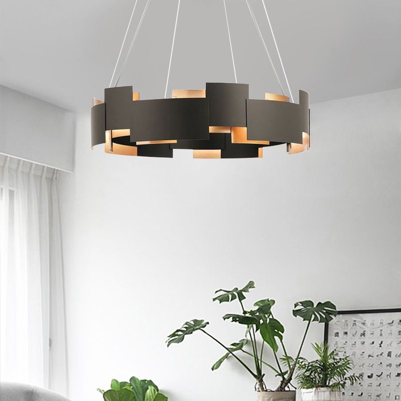 Black Creative Postmodern Metal Chandelier Light Fixtures Restaurant Cafe Hanging Chandelier