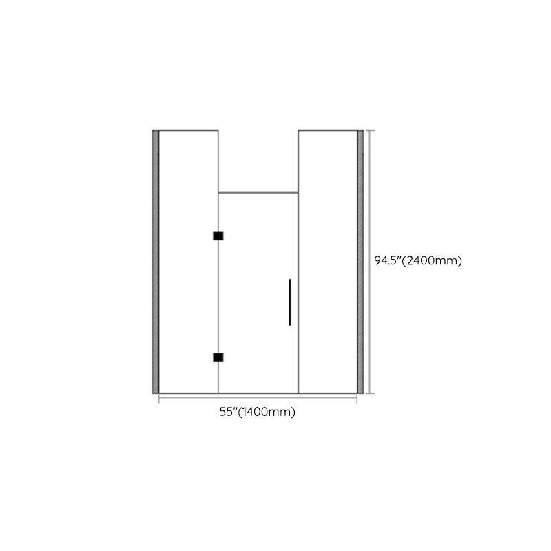 Frameless to Ceiling Bathroom Screen, Swing Tempered Glass Shower Door