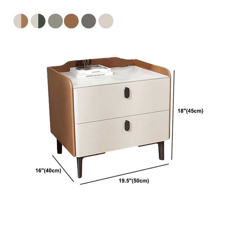 Contemporary Night Table Drawer Storage Bed Nightstand with Legs