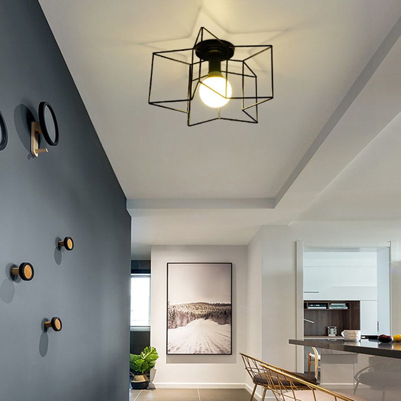 Industrial Style Ceiling Lamp Simple Ceiling Mount Light with Metal Shade for Aisle