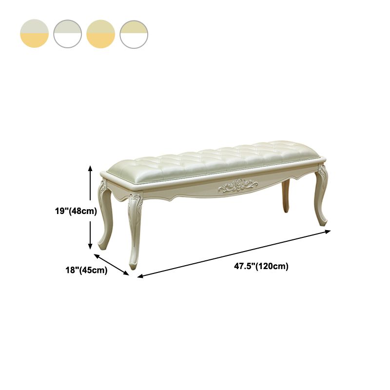 Rectangle Seating Bench Cushioned Upholstered Entryway and Bedroom Bench