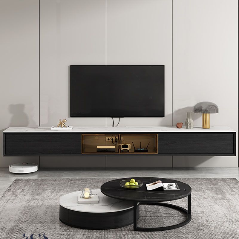 Floating TV Media Stand with Drawers Contemporary TV Console