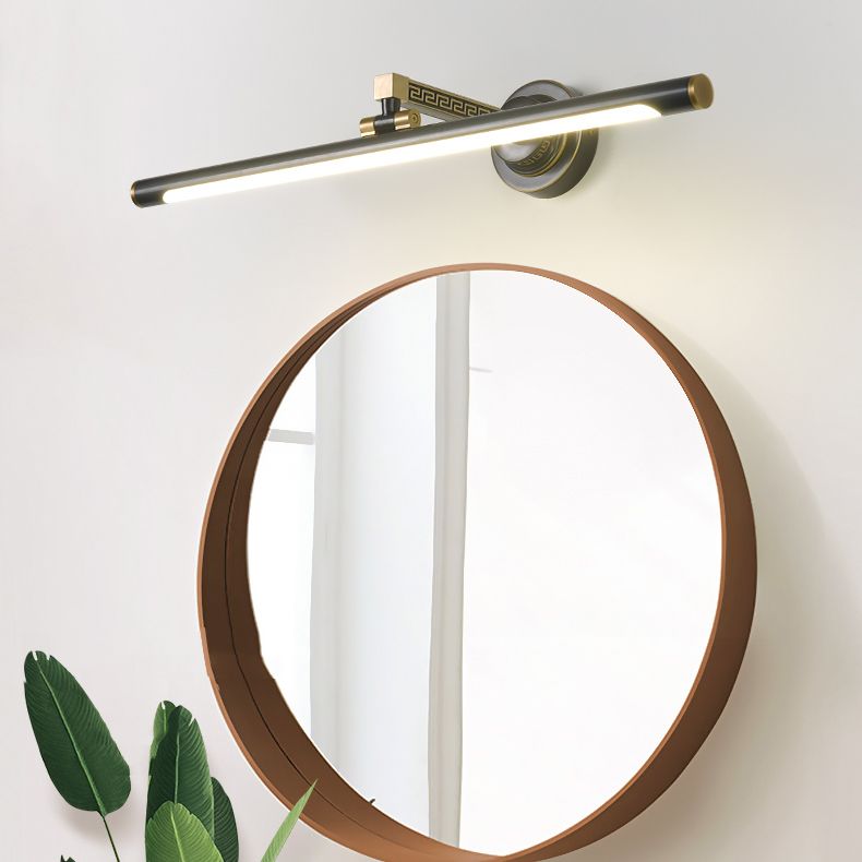 Metal Linear Shape Wall Lights Postmodern Style 1 Light Wall Mount Fixture for Bathroom