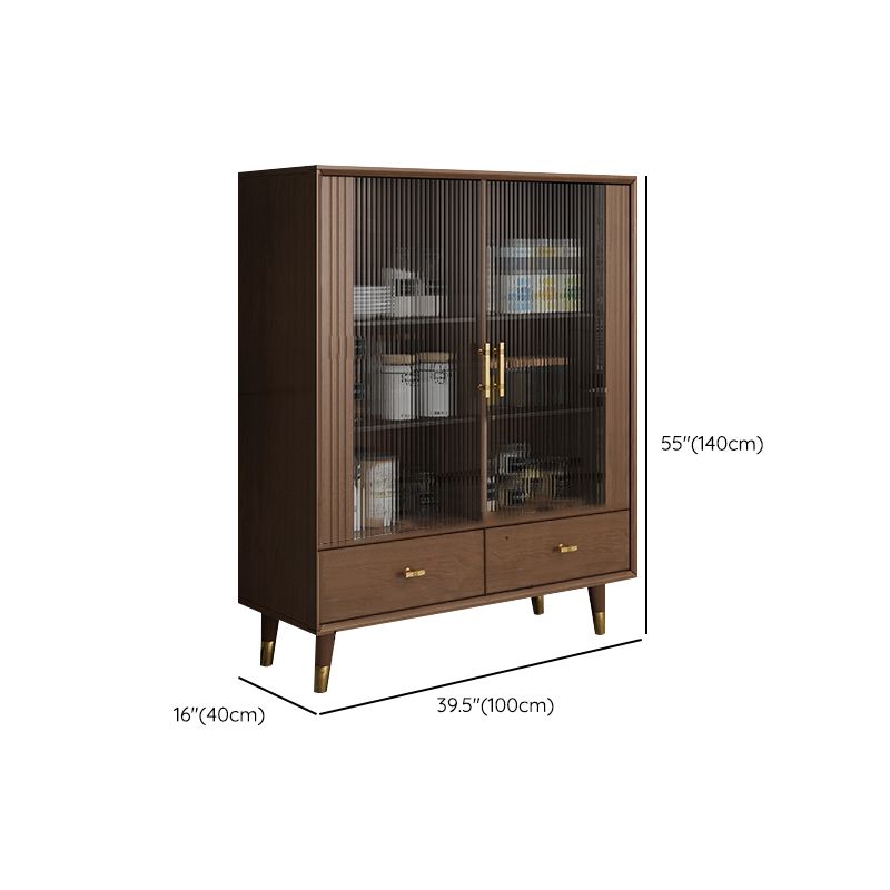 Glam Display Stand Display Stand Faux wood Curio Cabinet with Drawers