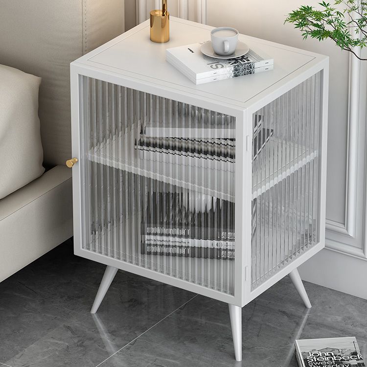 Modern Doors Included Bedside Cabinet Metal Nightstand with Legs for Bedroom