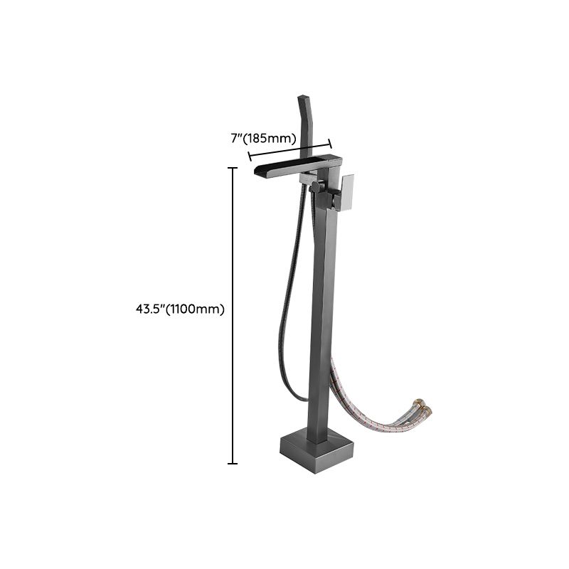 Modern Freestanding Bathtub Faucet Copper with Hose Freestanding Tub Fillers