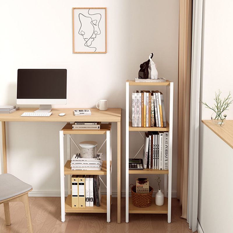 Contemporary Metal Open Bookcase Engineered Wood Shelf Bookcase for Study Room