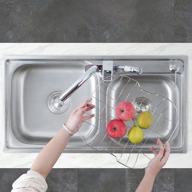 Modern Style Kitchen Sink Stainless Steel Noise-cancelling Design Kitchen Double Sink