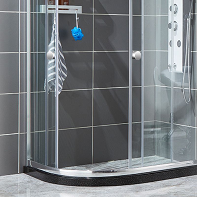 75" H Transparent Tempered Shower Door Framed Double Sliding Shower Bath Door