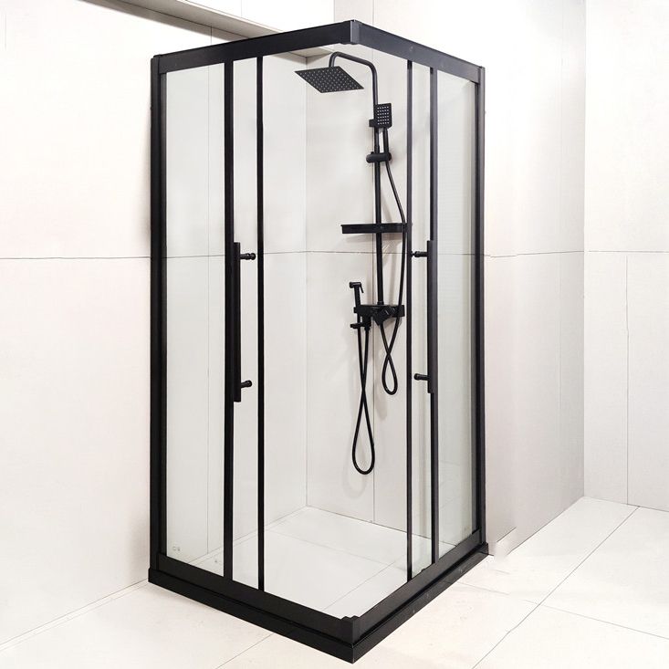 Double Sliding Corner Shower Enclosure Framed Tempered Glass Shower Enclosure