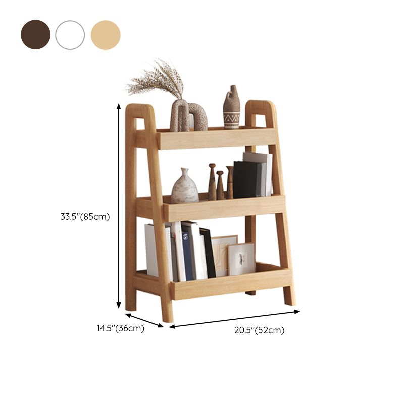 Ladder Contemporary Bookshelf Wooden Open Back Bookcase with Shelves