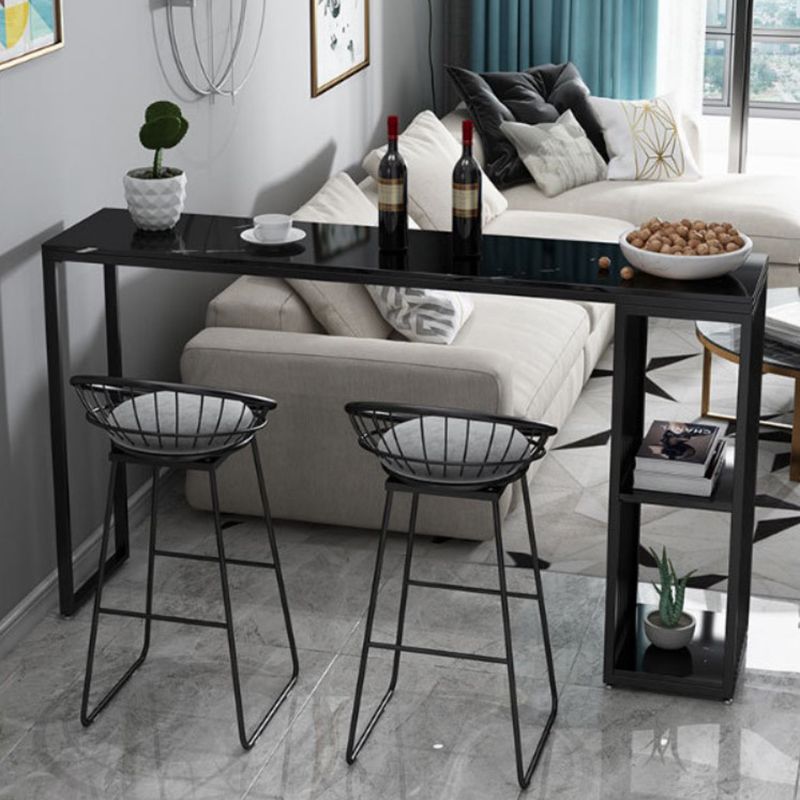 Contemporary Bar Table 42-inch Height Artificial Marble Top Bar Table