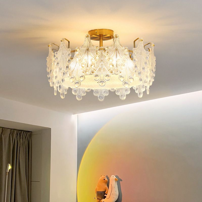 Creative Ceiling Light Modern Glass Flush Mount Light Fixture for Bedroom