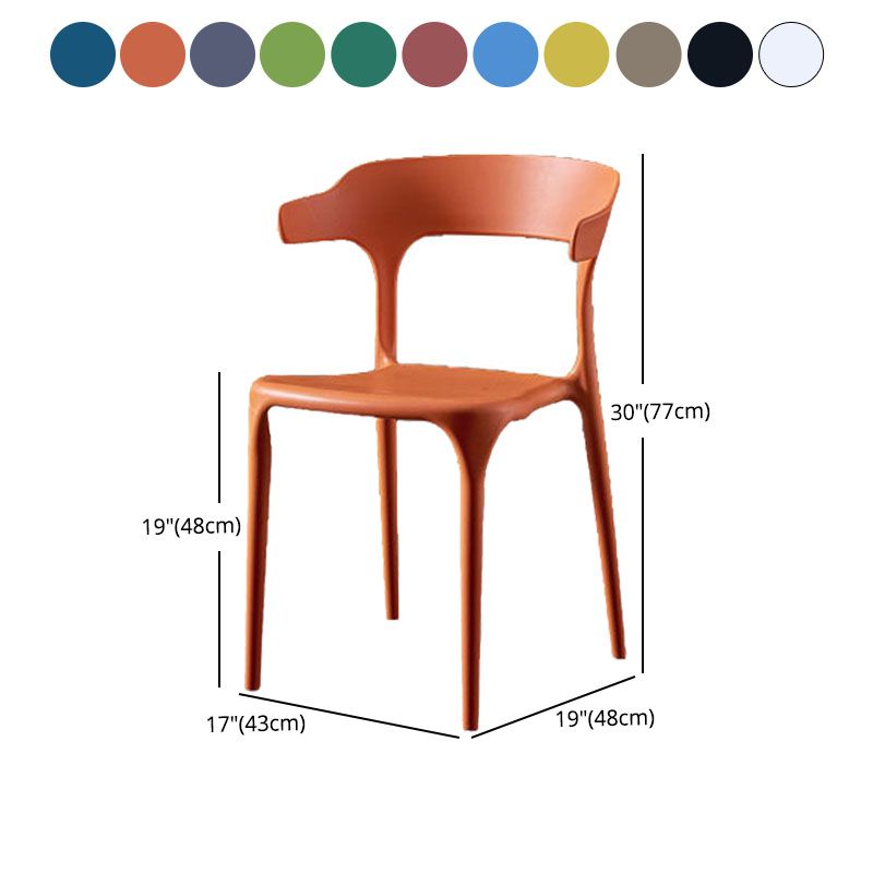 Scandinavian Plastic Restaurant Arm Chair Open Matte Finish Dining Chair