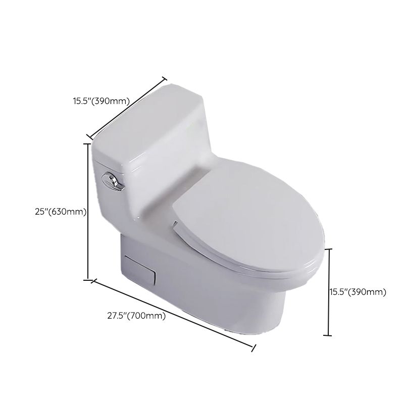Traditional One Piece Flush Toilet Floor Mounted White Toilet Bowl for Bathroom