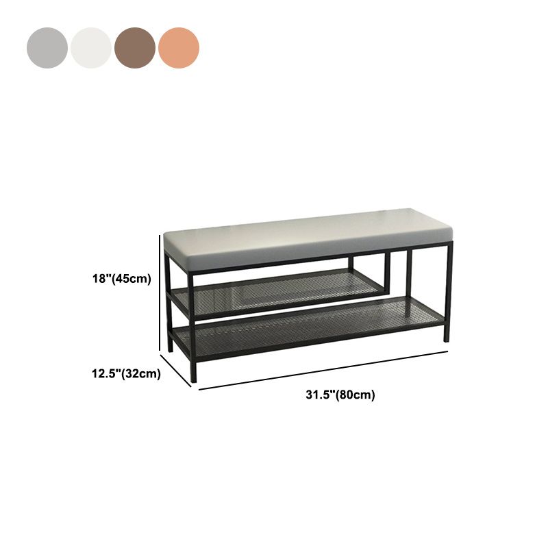 12.6" Wide Upholstered Entryway Bench with Storage Bench with Metal Legs