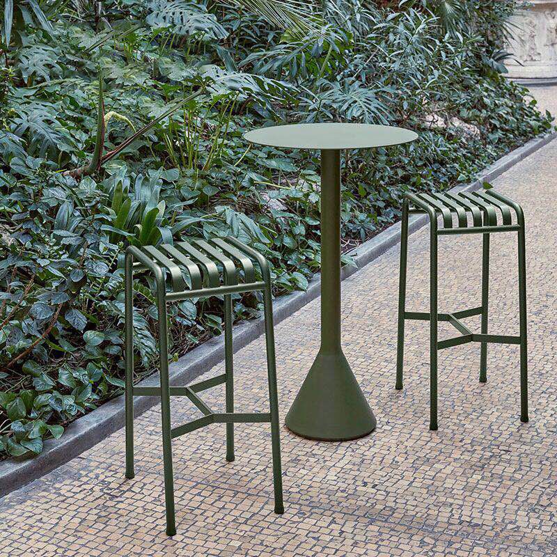 Water Resistant Iron Patio Table Modern Green Metal Coffee Table