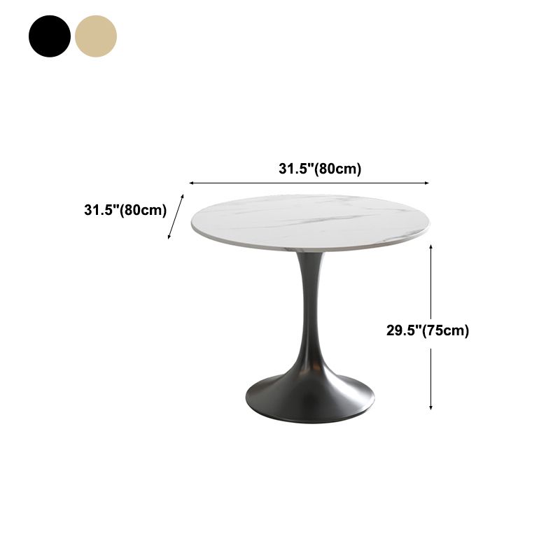 Traditional Luxury Dining Table White Stone Center Top Round Dining Table