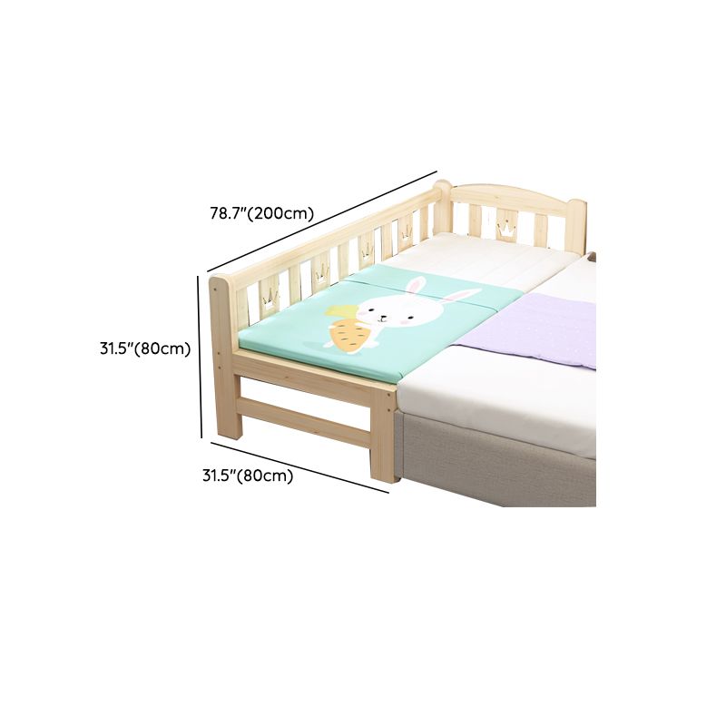 Wood Standard Bed Frame with Mattress Modern Panel Bed in Natural