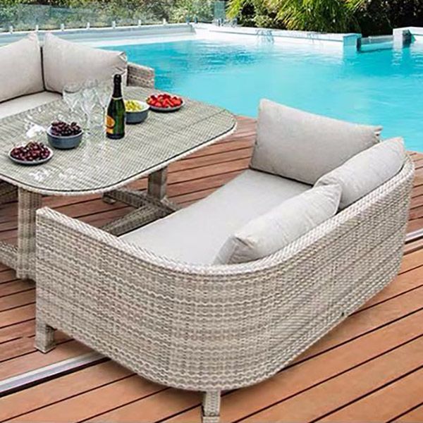 Modern Outdoor Loveseat No Distressing Outdoor Patio Sofa with Cushions