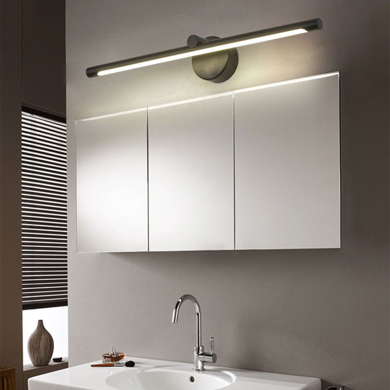 Black Acrylic Modern Wall Sconce 1-Light Linear Wall Mounted Lighting for Bathroom