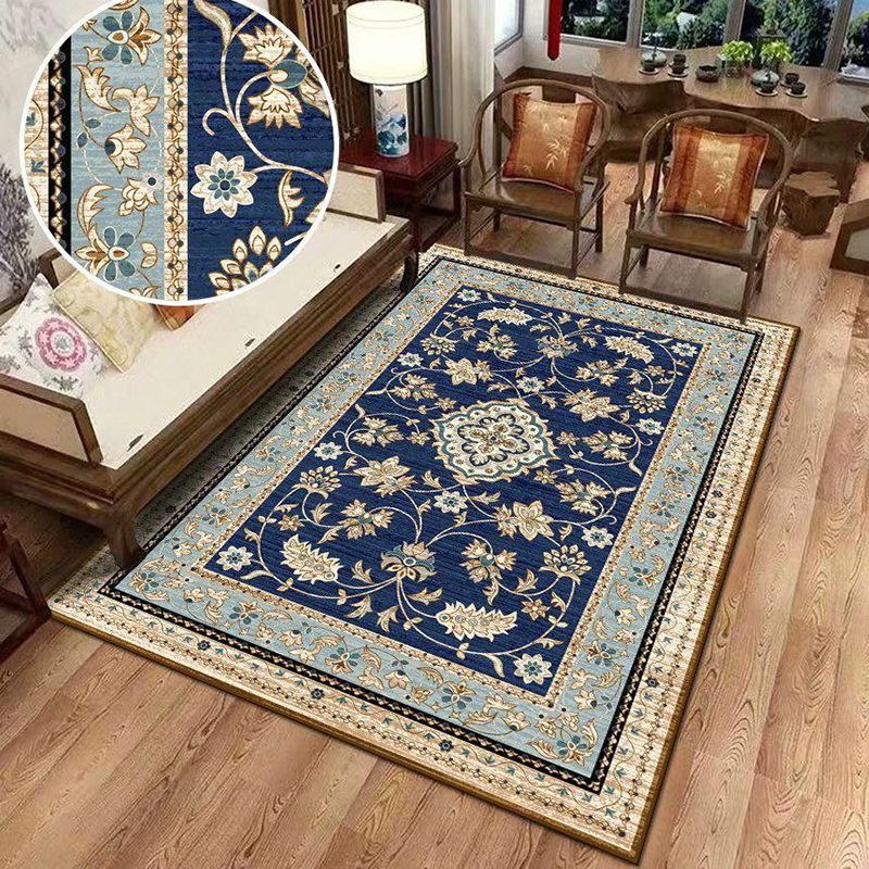 Antique Glam Living Room Rug Victorian Flower Print Indoor Rug Polyester Easy Care Friendly Washable Carpet