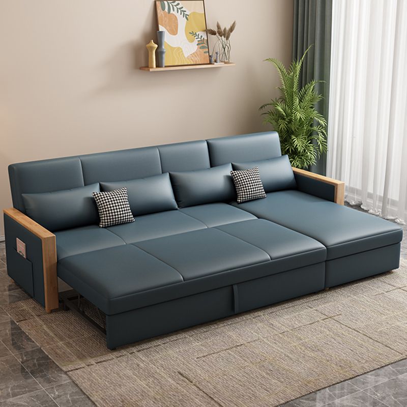 Fabric Square Arm Sectional Sofa 35.43"High Manual Reclining Sofa Bed with Storage