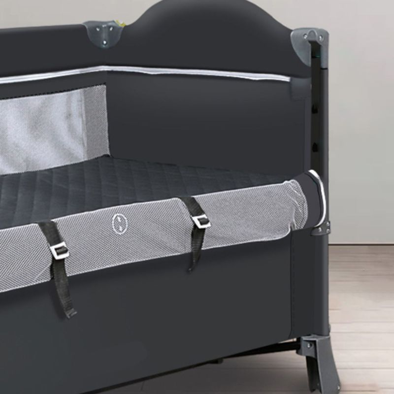 Modern Nursery Bed with Changing Table with Adjustable Height with Guardrail Baby Crib