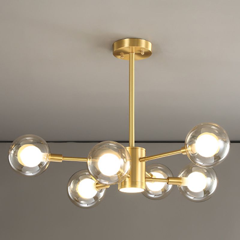 Luminaires en verre transparent transparent contemporain Chandelier Starburst Sockets pour le salon