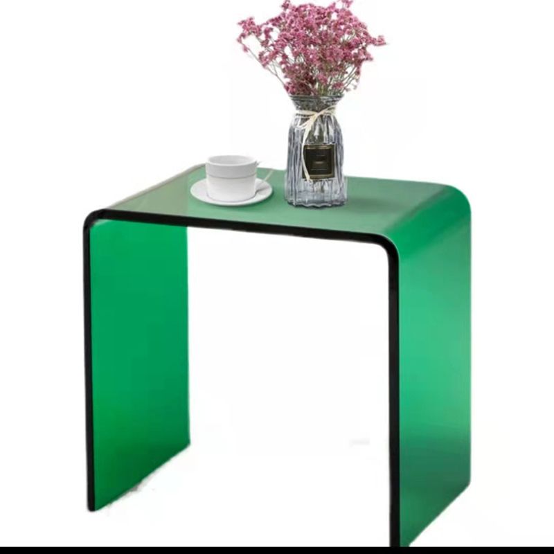 Acrylic Living Room Side Table Modern Rectangular Sled End Table