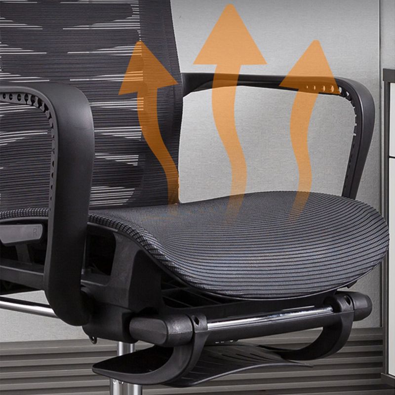 Modern Black Desk Chair with High Back and Swivel Home Office Chair