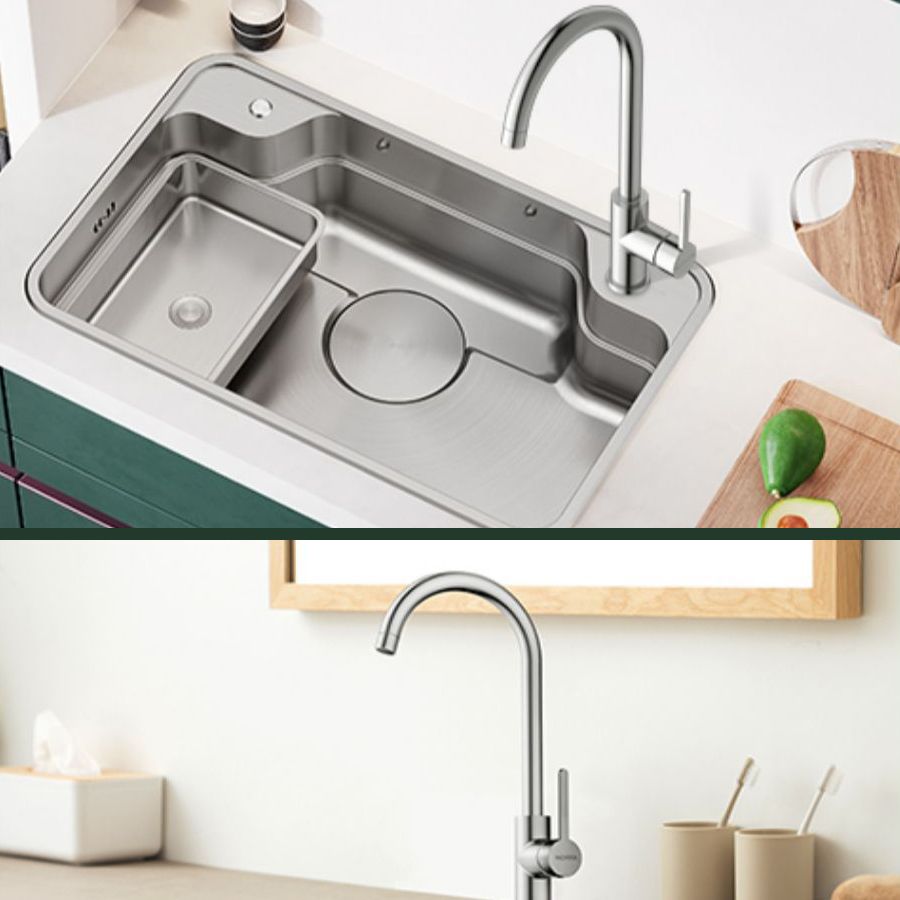 Classic Kitchen Faucet Stainless Steel High Arch Swivel Spout Standard Kitchen Faucets