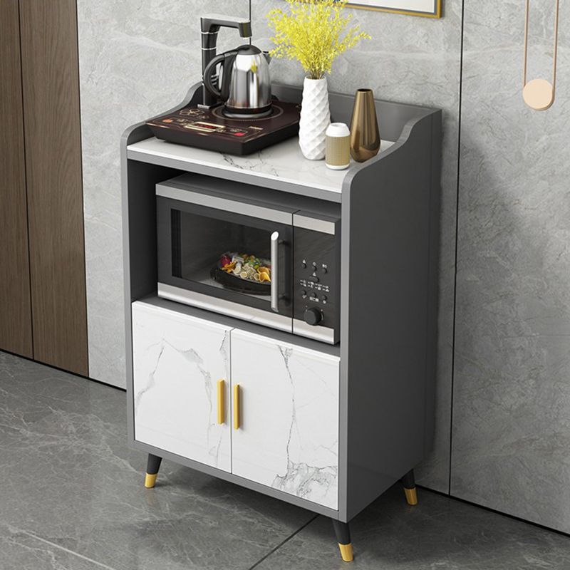 Modern Style Kitchen Server Engineered Wood Server with Open Storage