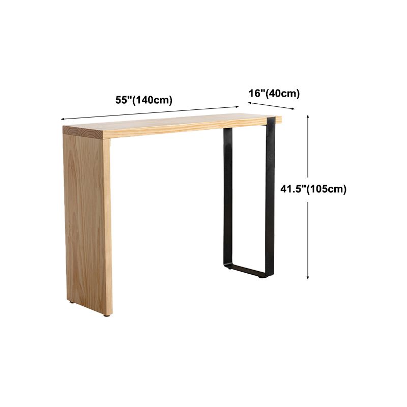 Table du bar à bois naturel rectangle table à manger du salon de salon de traîneau moderne