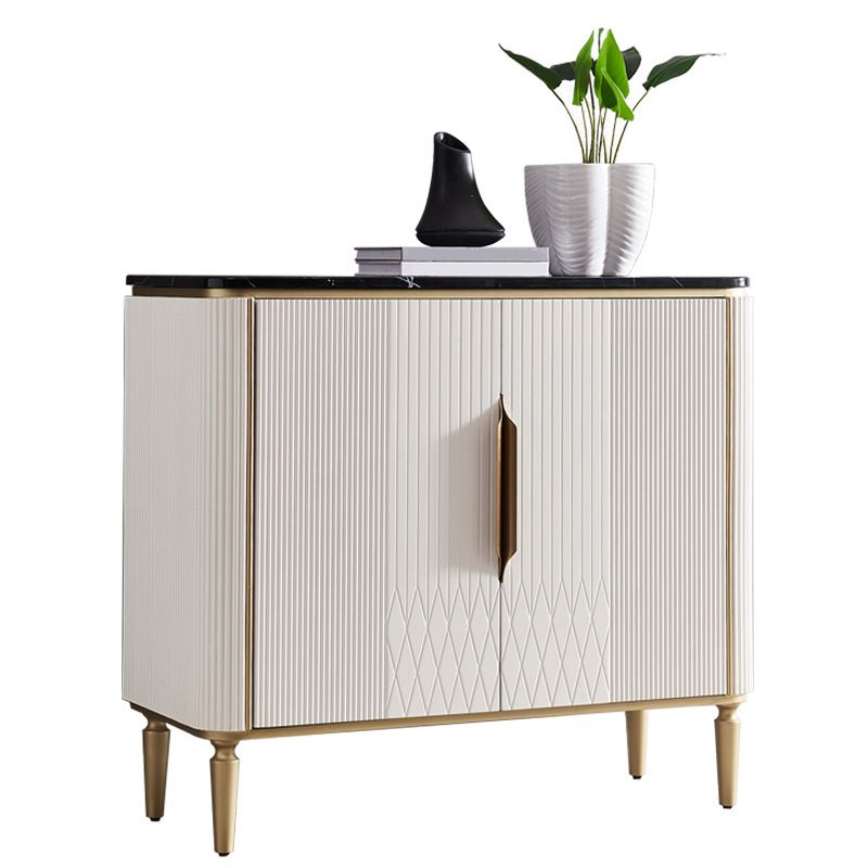 Modern Stone Top Sideboard Engineered Wood Side Board with 2-Door