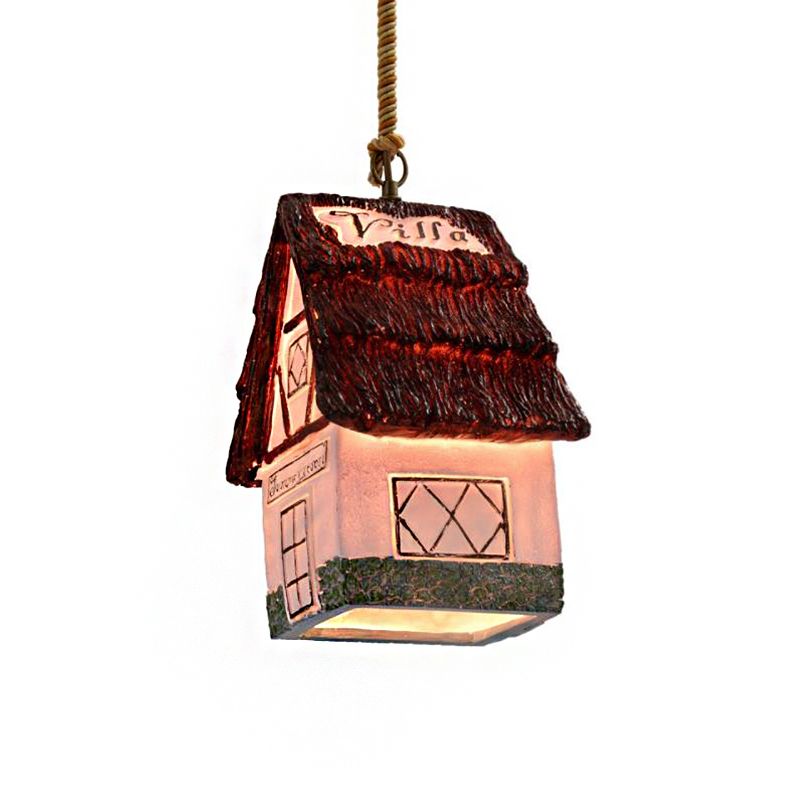 1 Lichthangend plafondlicht met huisschaduwhars vintage eetkamer hangluchting in bruin/roze