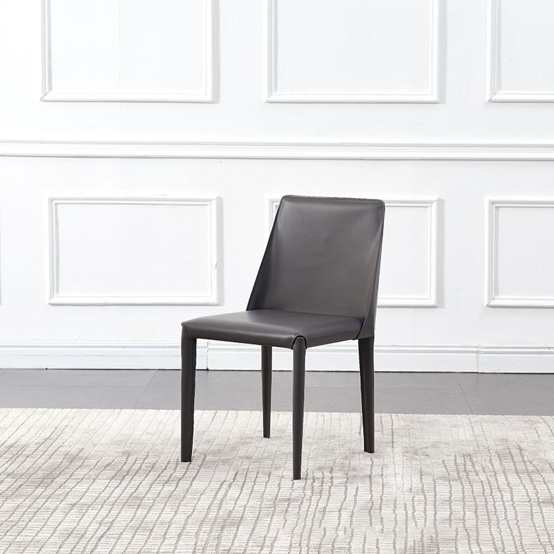 Contemporary Leather Dining Chair Armless Dining Chair for Home Use