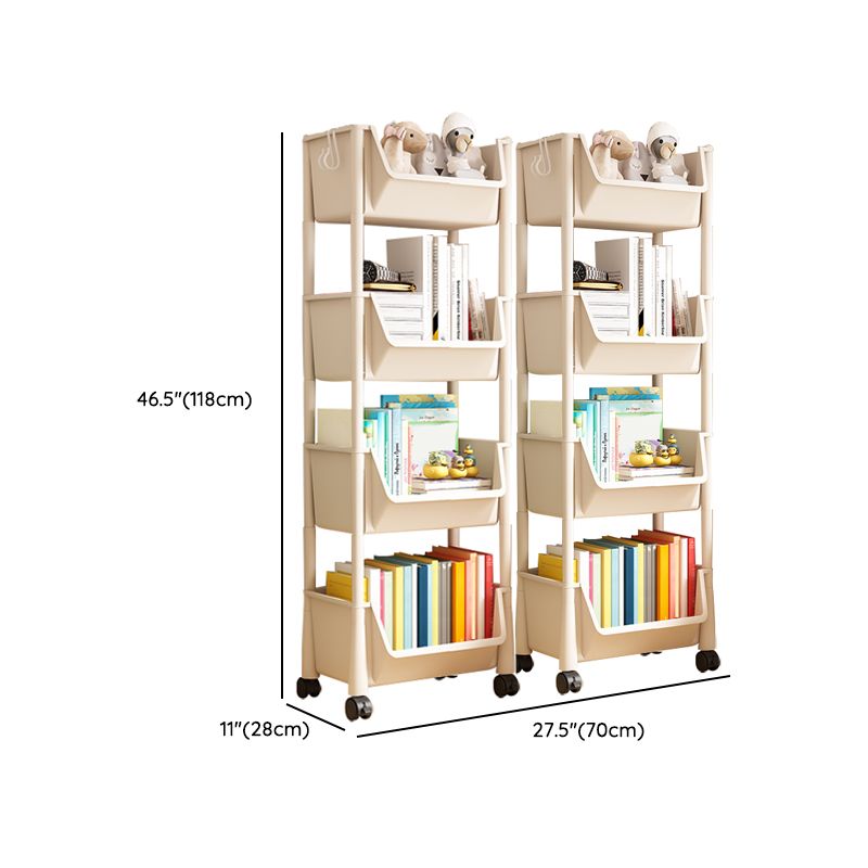 Contemporary Plastic Book Shelf Freestanding Standard Kids Bookcase