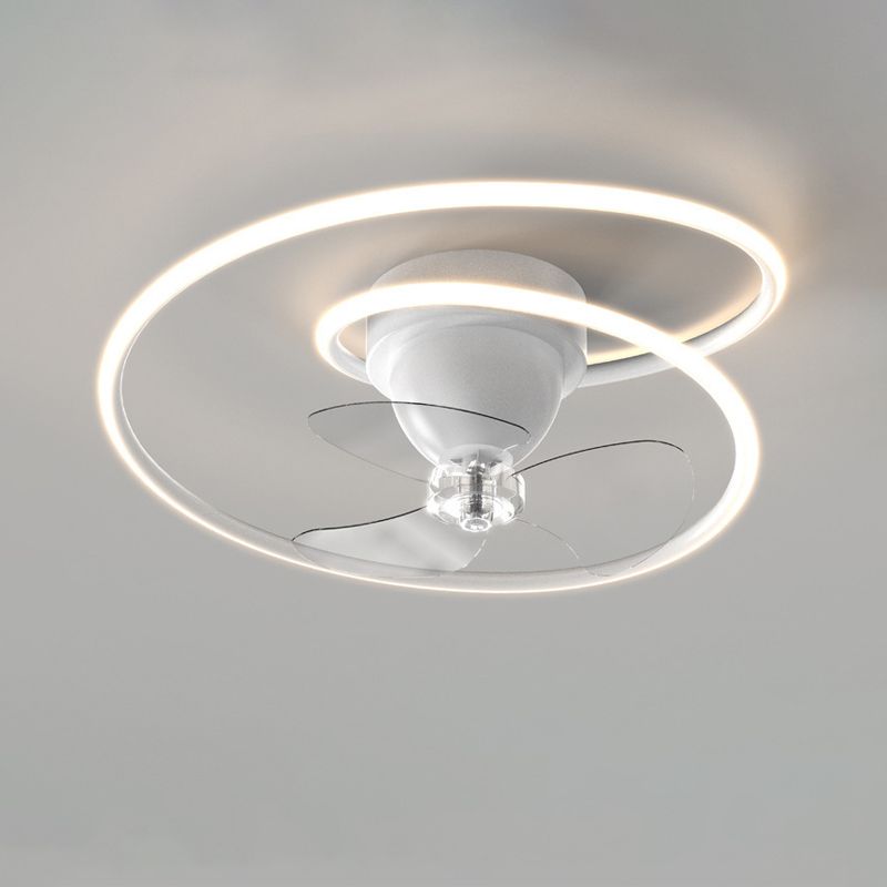 Single White/Golden/Black Ceiling Fan Lamp Unique Modern LED Ceiling Fan Light