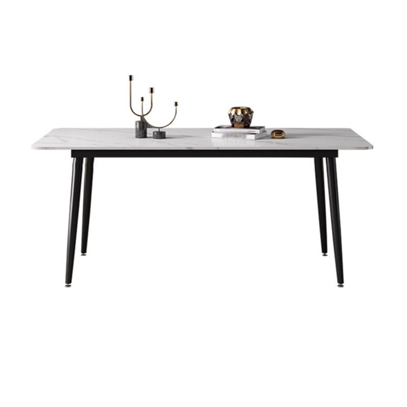 Tavolo da pranzo in pietra sinterizzato moderno set da pranzo rettangolo bianco per uso domestico