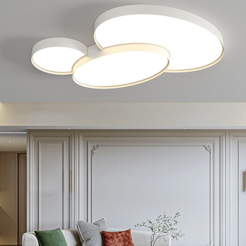 Matte White 2 / 3 - Light Flush Mount Light Iron and Acrylic Ceiling Mount