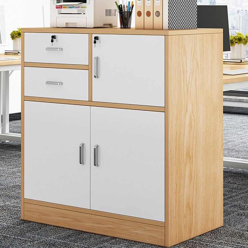 Nordic Style Vertical File Cabinet Wood Filing Cabinet for Home Office