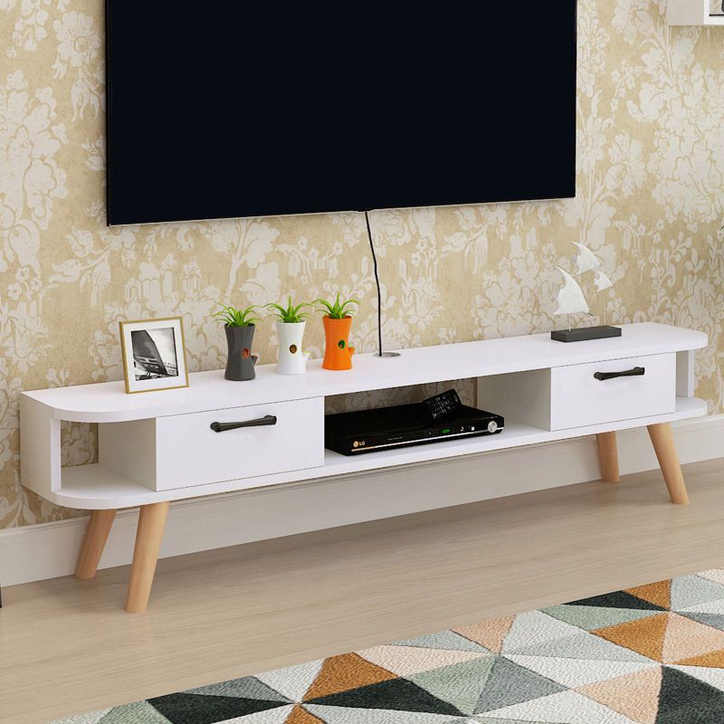 Wooden TV Stand Console Scandinavian Media Console TV Stand for Living Room