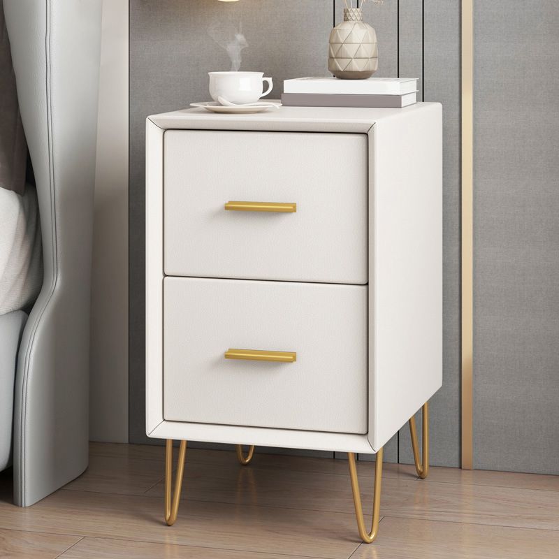 Wooden Nightstand 18.5"/19.2"' Tall 2 - Drawer Nightstand in White / Blue / Grey