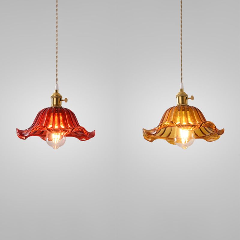 Lumo a ciondolo a testa singola rossa/arancione Lampade sospese moderne per il ristorante da cucina