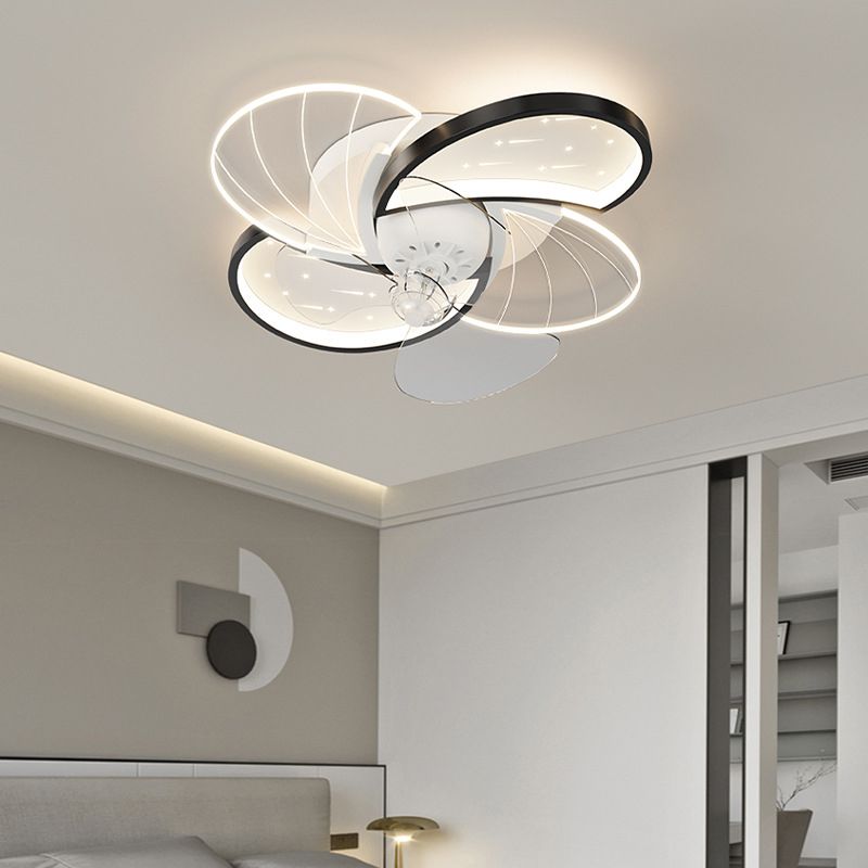 Metal Geometric Shape Ceiling Fan Modern Style Multi-Lights Ceiling Fans Fixtures