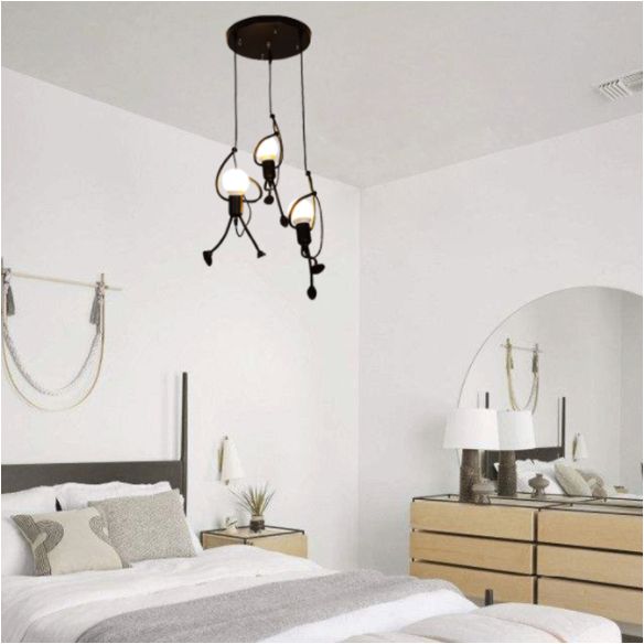 Black Exposed Bulb Pendant Ceiling Light Loft Style Metal Living Room Pendant Light Fixture